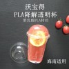 海南禁塑全生物可降解PLA透明杯9098口環保奶茶咖啡杯子